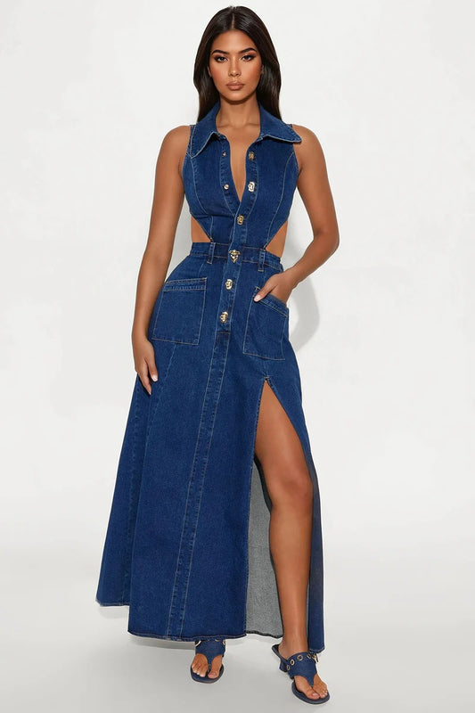 Vestido mezclilla botones