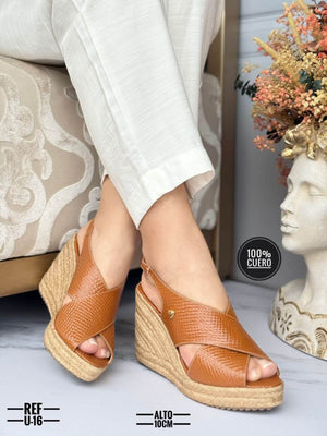 Sandalias de cuero y yute