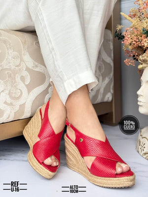 Sandalias de cuero y yute