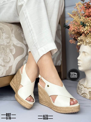 Sandalias de cuero y yute