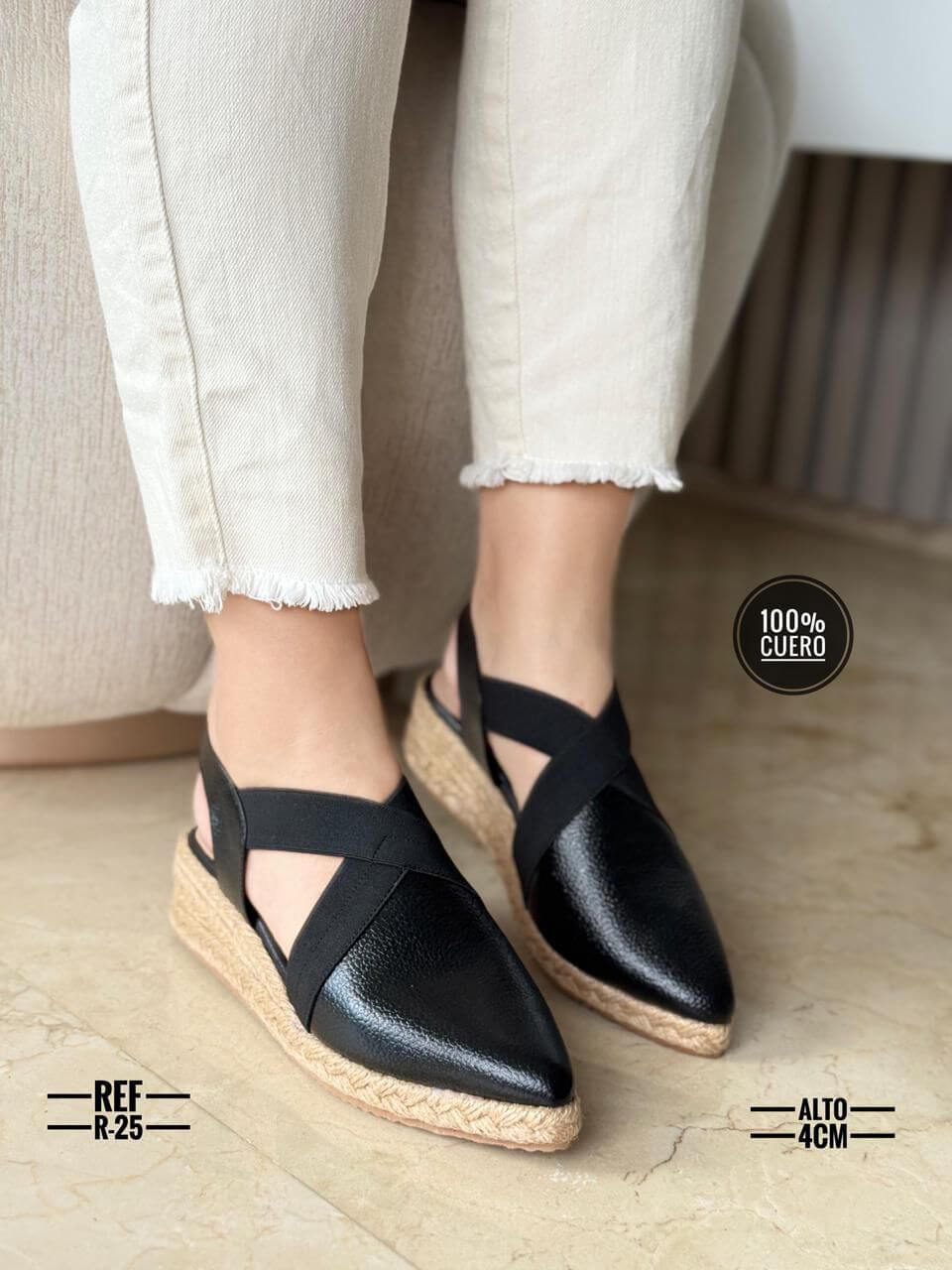 Sandalias suela yute y cuero