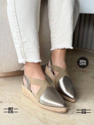 Sandalias suela yute y cuero