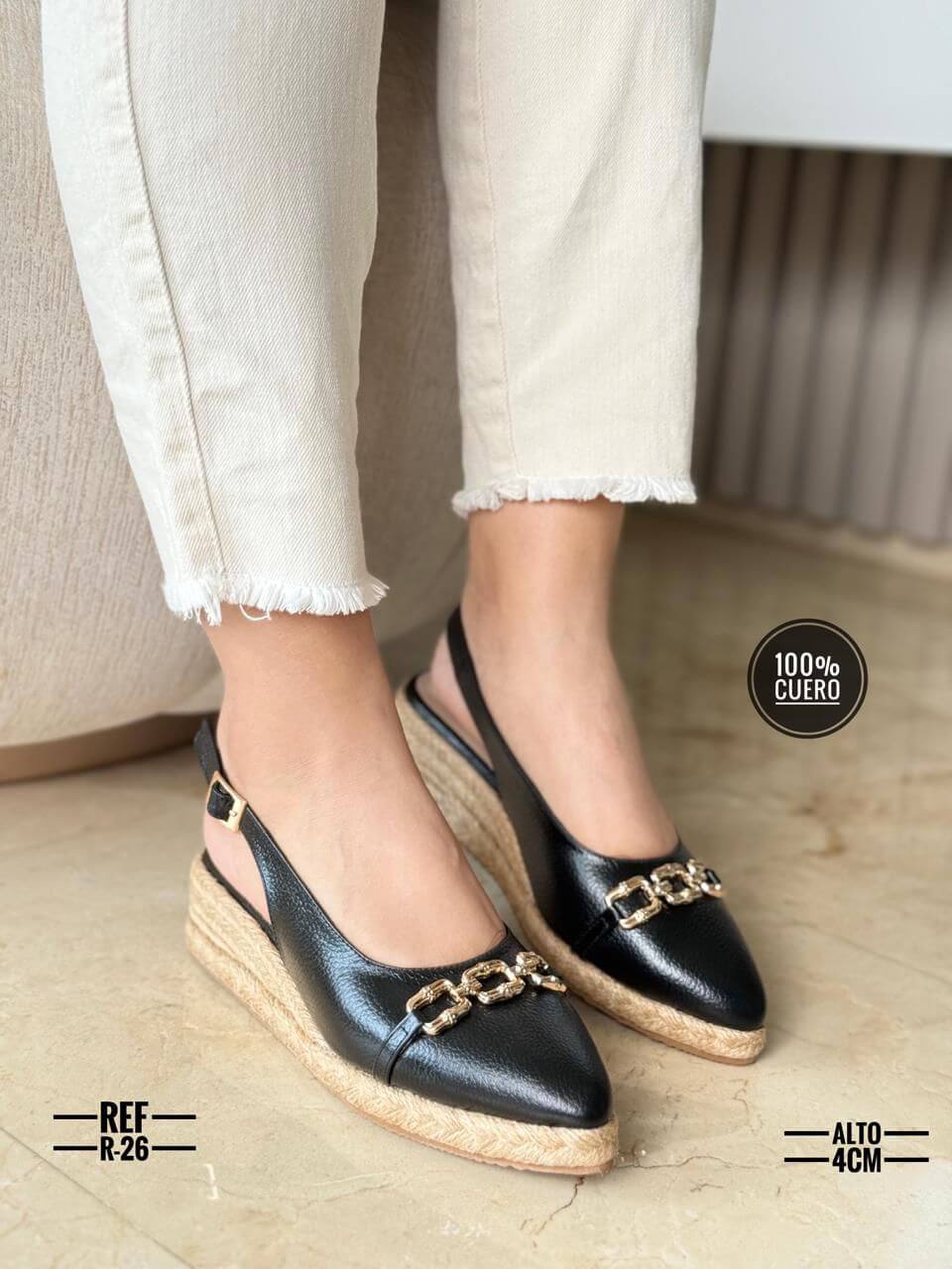 Sandalias suela yute y cuero