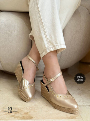 Sandalias suela yute y cuero