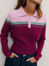 Polo de punto elegante con rayas suaves