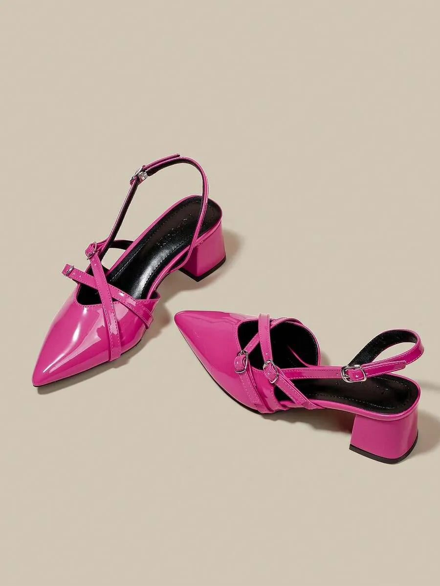 Tacones de plataforma con punta puntiaguda