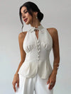 Blusa sin mangas con cuello mao
