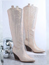 Botas de color metálico con diseño de diamante de imitación