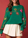 Sudadera con capucha casual, suelta y corta para mujer