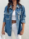 Blusa vaquera con bolsillo, manga larga