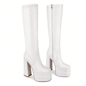 Botas de moda de mujer Liso Cremallera lateral