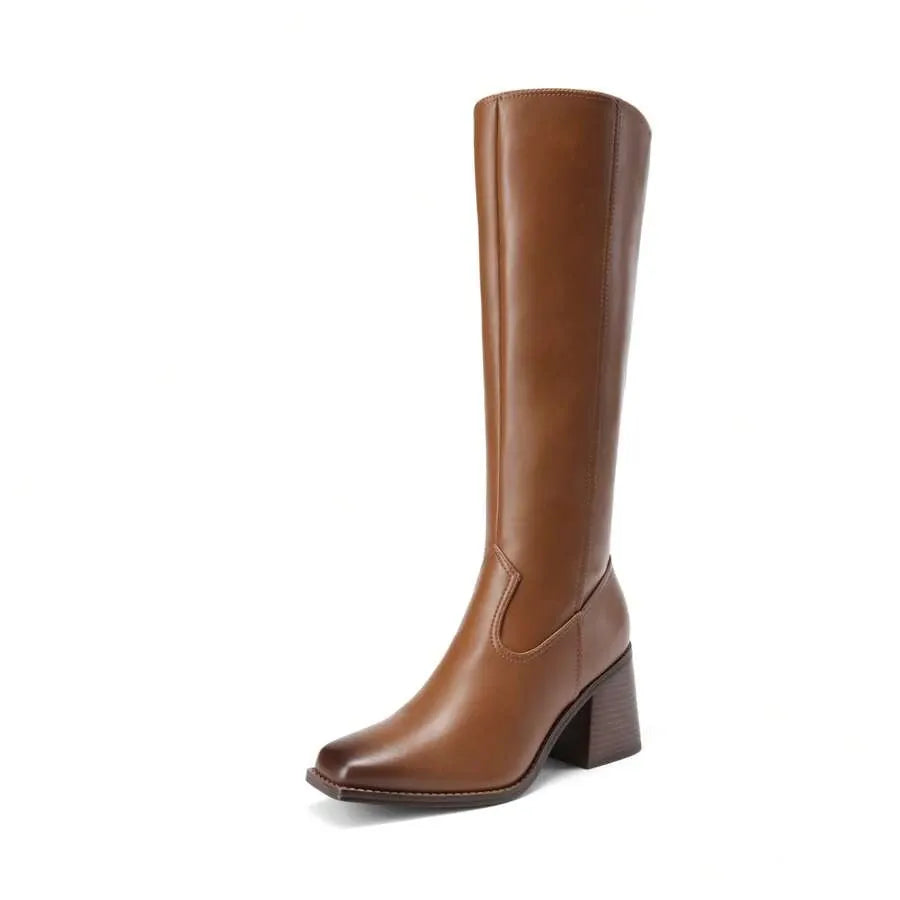 Botas altas hasta la rodilla con puntera cuadrada
