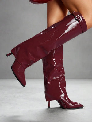 Botas altas sexy de tacón de aguja