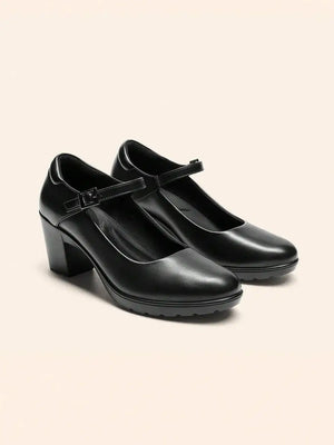 Zapatos de tacón bajo y grueso para mujer