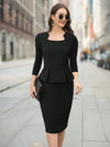 Vestido ajustado de negocios y uso casual con cuello
