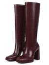 Botas altas para mujer de tacón alto grueso
