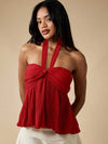 Blusa de muñeca sin mangas con pliegues