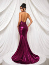Vestido formal con escote profundo en V