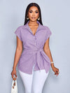 Camisa de mujer con botones y estampado de raya