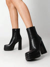 Botines con plataforma y tacón alto grueso de estilo gogo