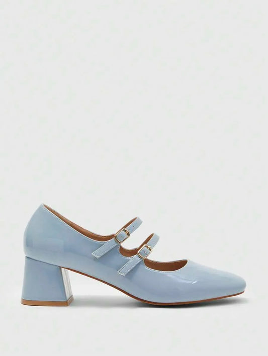Tacones altos con plataforma tipo Mary Jane