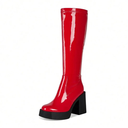 Botas altas hasta la rodilla con plataforma para mujer