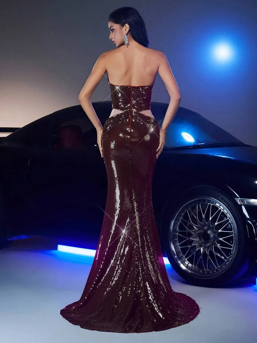 Vestido de fiesta formal de estilo columna