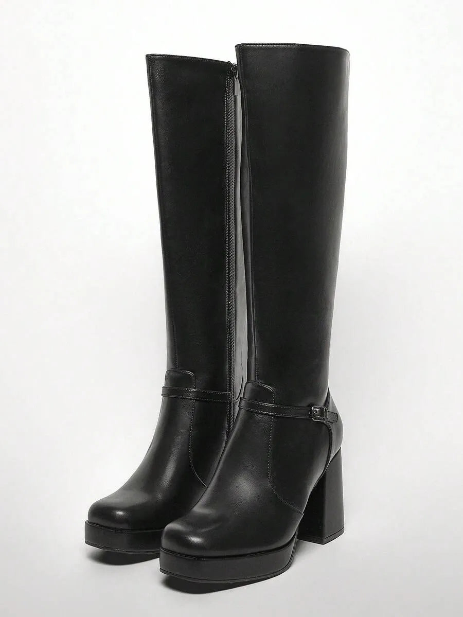 Botas altas hasta la rodilla con tacón de bloque