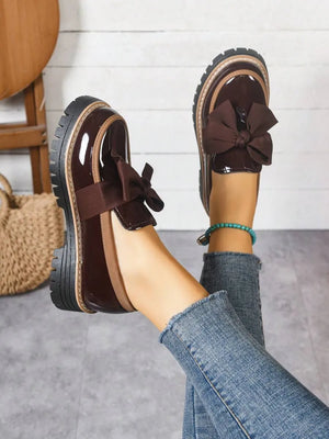 Mocasines de mujer con decoración de lazo