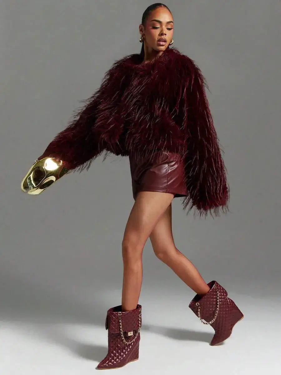 Botines de cuña con puntera