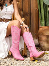 Botas vaqueras vintage bordadas estilo Y2K