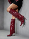 Botas altas de tacón alto puntiaguda