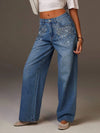 Jeans rectos y anchos de mujer