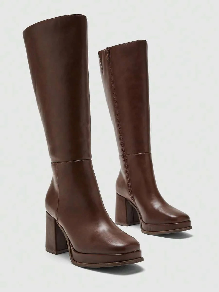 Botas altas de mujer de bloque