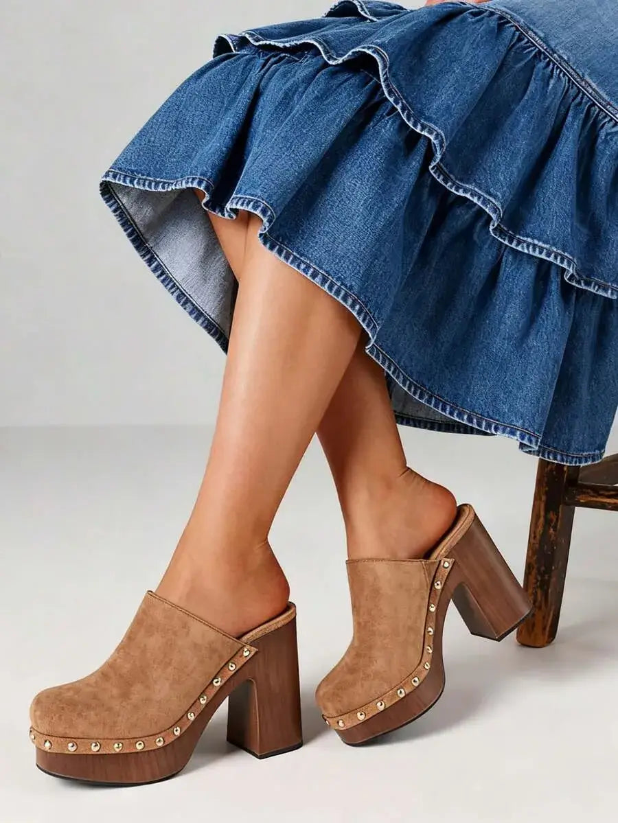 Tacones de plataforma vintage de corcho