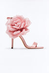 Sandalias saten flor 3d