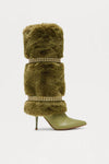 Botas altas peluche punta