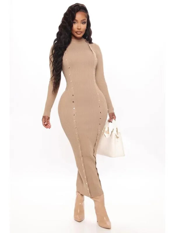 Vestido de suéter detalle cuencas