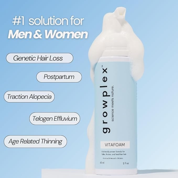 Espuma de minoxidil al 5% con bloqueo DHT
