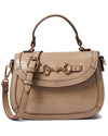 Anne Klein Horsebit Flap Satchel In Croco