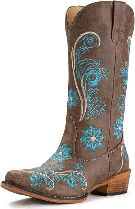 Botas de vaquera bordadas