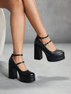 Zapatos de vestir con plataforma, tiras al tobillo
