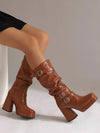 Botas altas de montar de estilo occidental con hebilla