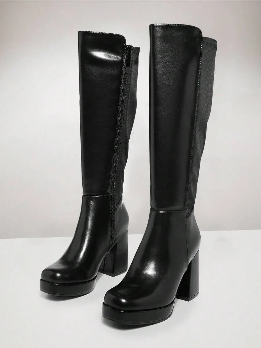 Botas altas hasta la rodilla con tacón de bloque