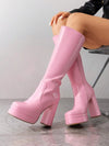 Botas altas de plataforma y tacón para mujer
