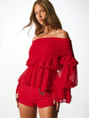 Blusa de gasa con hombros descubiertos