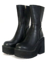 Botas de moda de mujer Cremallera lateral punk De moda