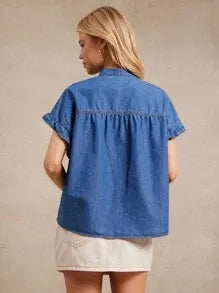 Camisa de manga corta con cuello redondo,