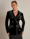 Blazer elegante de doble botonadura con mangas largas