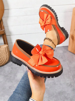 Mocasines de mujer con decoración de lazo